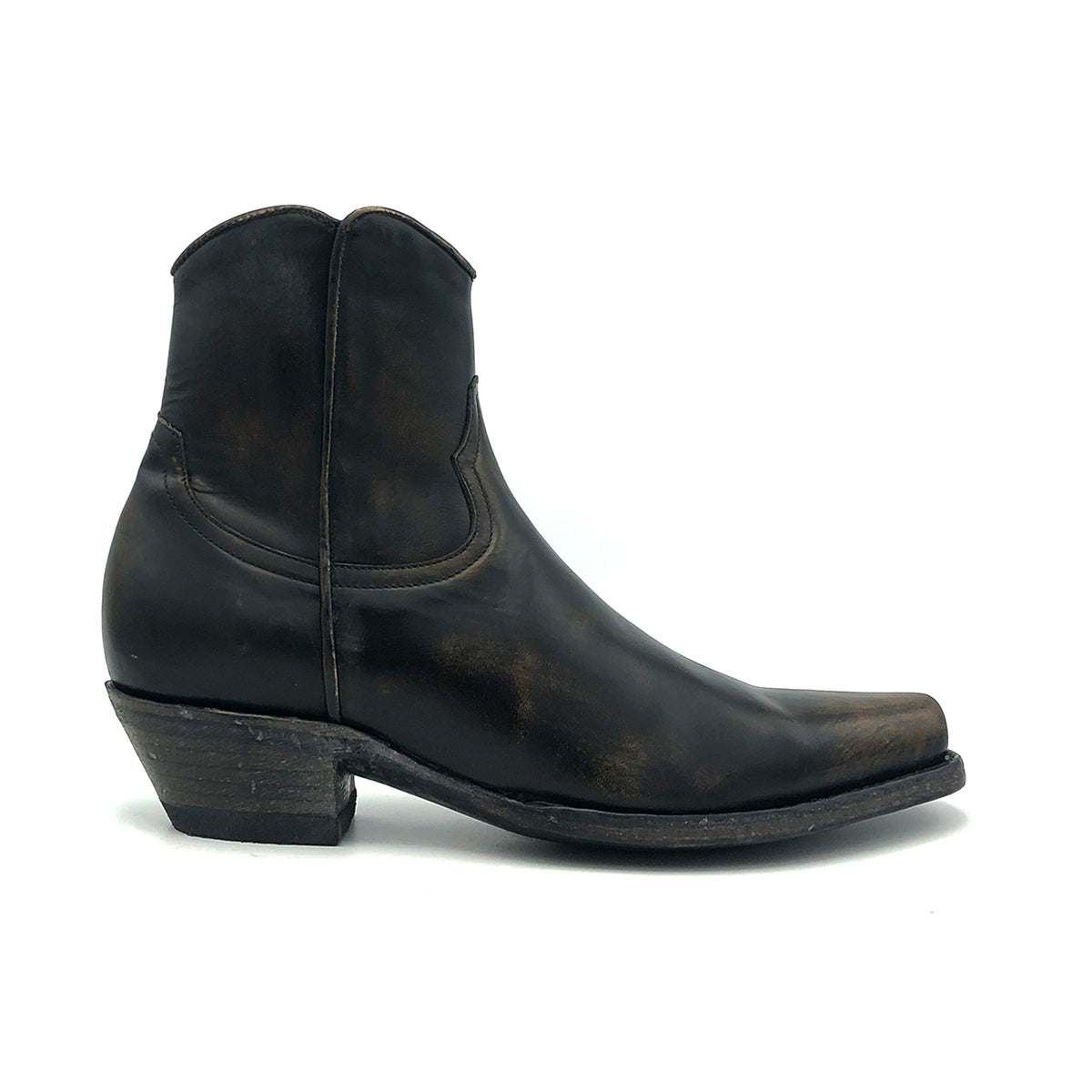 mens distressed black leather boots