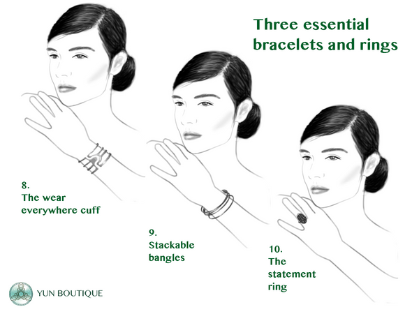 The essential rings and bracelets (Christine Lin/Yun Boutique)