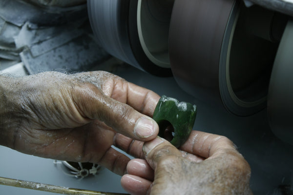 A near-complete piece goes back to the polishing wheels for a high shine. (Christine Lin/ Yun Boutique)
