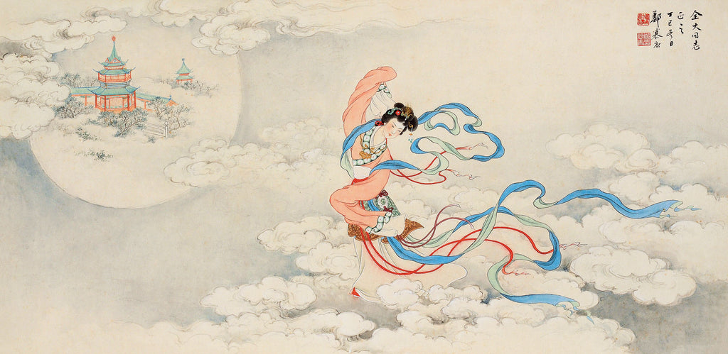 Moon Goddess Chang'E in Chinese painting.