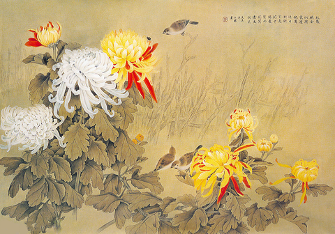 Meticulous painting of chrysanthemum