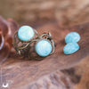 Bague elfique "Elwing" Amazonite - Ajustable - Illustrations & Bijoux fantaisie ClairObscur Art