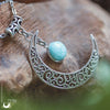 Collier "Luna" Amazonite, taille de la chaine au choix - Illustrations & Bijoux fantaisie ClairObscur Art