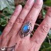 Bague "Ayshwara" Labradorite en Argent 925, ajustable - Illustrations & Bijoux fantaisie ClairObscur Art