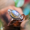 Bague "Ayshwara" Labradorite en Argent 925, ajustable - Illustrations & Bijoux fantaisie ClairObscur Art