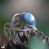 Bague elfique "Elwing" Cyanite - Ajustable - Illustrations & Bijoux fantaisie ClairObscur Art