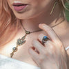 Bague elfique "Elwing" Labradorite - Ajustable - Illustrations & Bijoux fantaisie ClairObscur Art