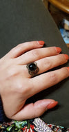 Bague elfique "Elwing" Onyx - Illustrations & Bijoux fantaisie ClairObscur Art