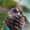 Bague elfique "Elwing" Onyx - Ajustable - Illustrations & Bijoux fantaisie ClairObscur Art