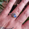 Bague "Flore" Labradorite en Argent 925, ajustable - Illustrations & Bijoux fantaisie ClairObscur Art