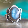 Bague "Myrrha" Labradorite en Argent 925, ajustable - Illustrations & Bijoux fantaisie ClairObscur Art