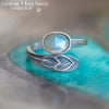 Bague "Plume" Labradorite en Argent 925, ajustable - Illustrations & Bijoux fantaisie ClairObscur Art