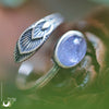 Bague "Plume" Tanzanite ajustable en Argent 925, ajustable - Illustrations & Bijoux fantaisie ClairObscur Art