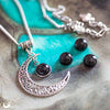 Collier "Luna" Onyx - Illustrations & Bijoux fantaisie ClairObscur Art