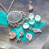 Collier "Sri Yantra Lotus" Calcédoine aqua - Illustrations & Bijoux fantaisie ClairObscur Art