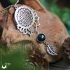 Collier "Sri Yantra Lotus" Onyx personnalisable - Illustrations & Bijoux fantaisie ClairObscur Art