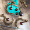 Parure Collier Luna et bague elfique "Elwing", pierre au choix ! - Illustrations & Bijoux fantaisie ClairObscur Art