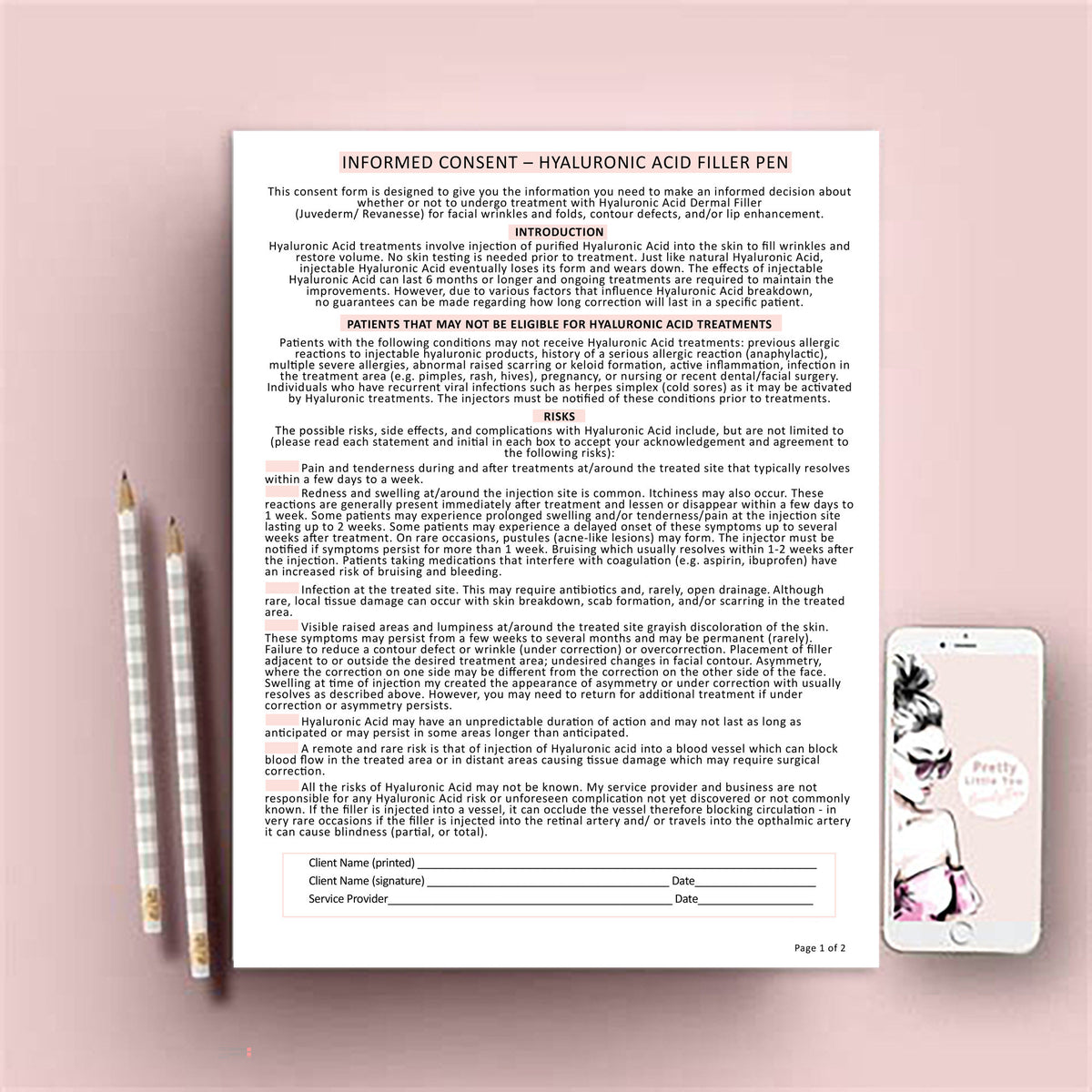 Hyaluronic Acid Pen Consent Form Shesbackatit Printable Spa Salon And Esthetician Client Forms 8051