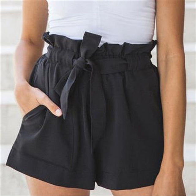 high waisted tie shorts