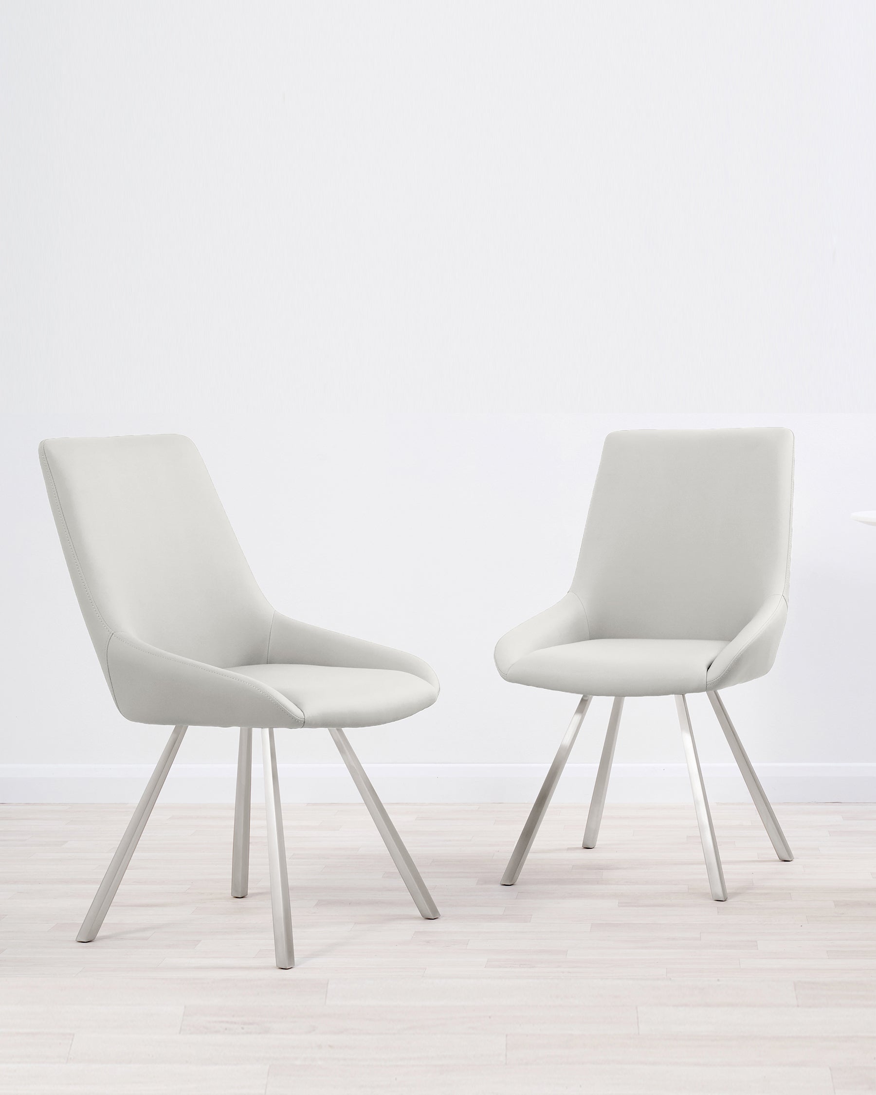 Theo White Faux Leather Dining Chairs Danetti