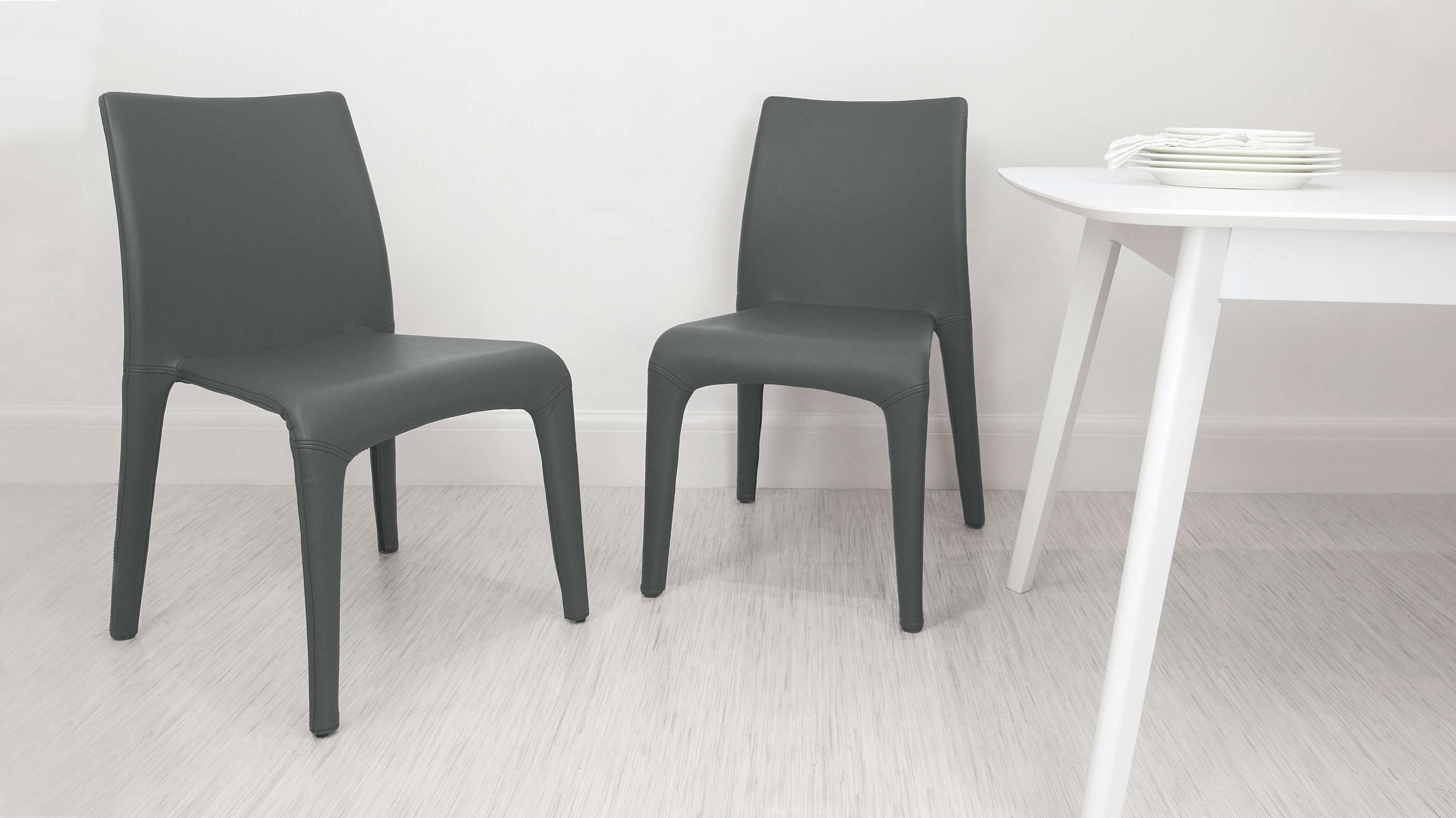 stackable faux leather dining chairs