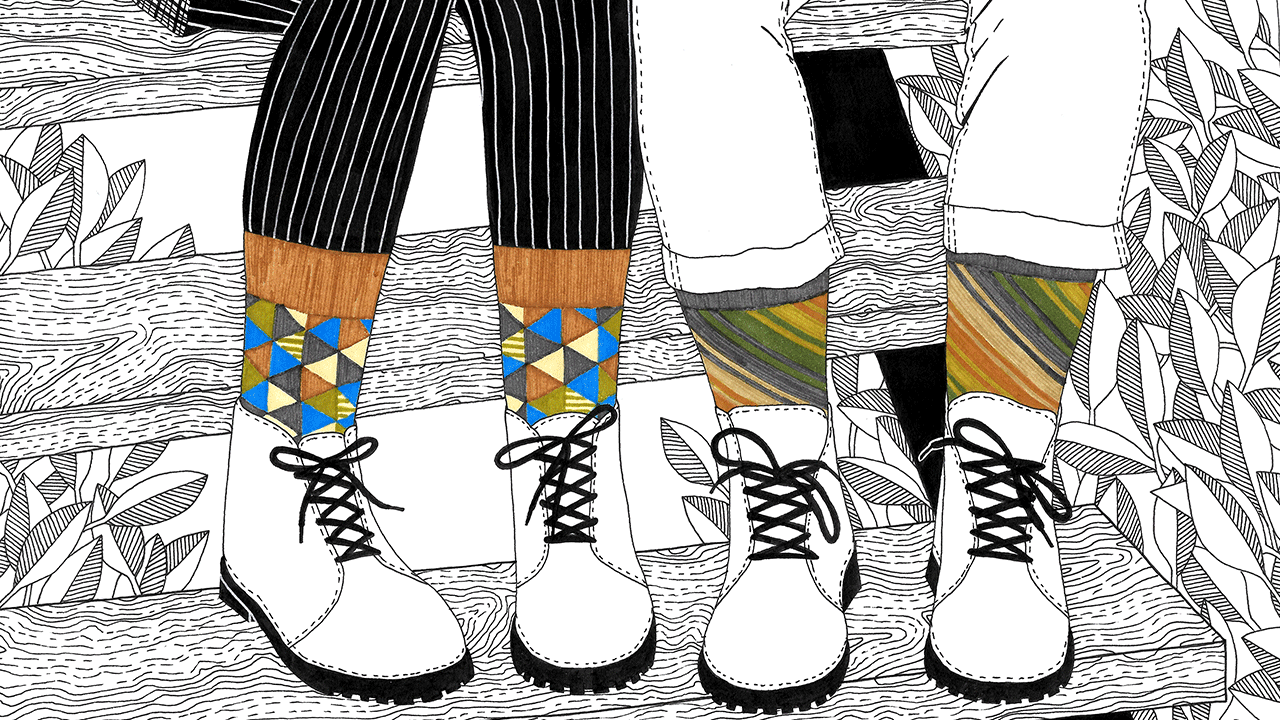 Veselé ponožky SocksInBox na ilustraci od Kamily Stolářové