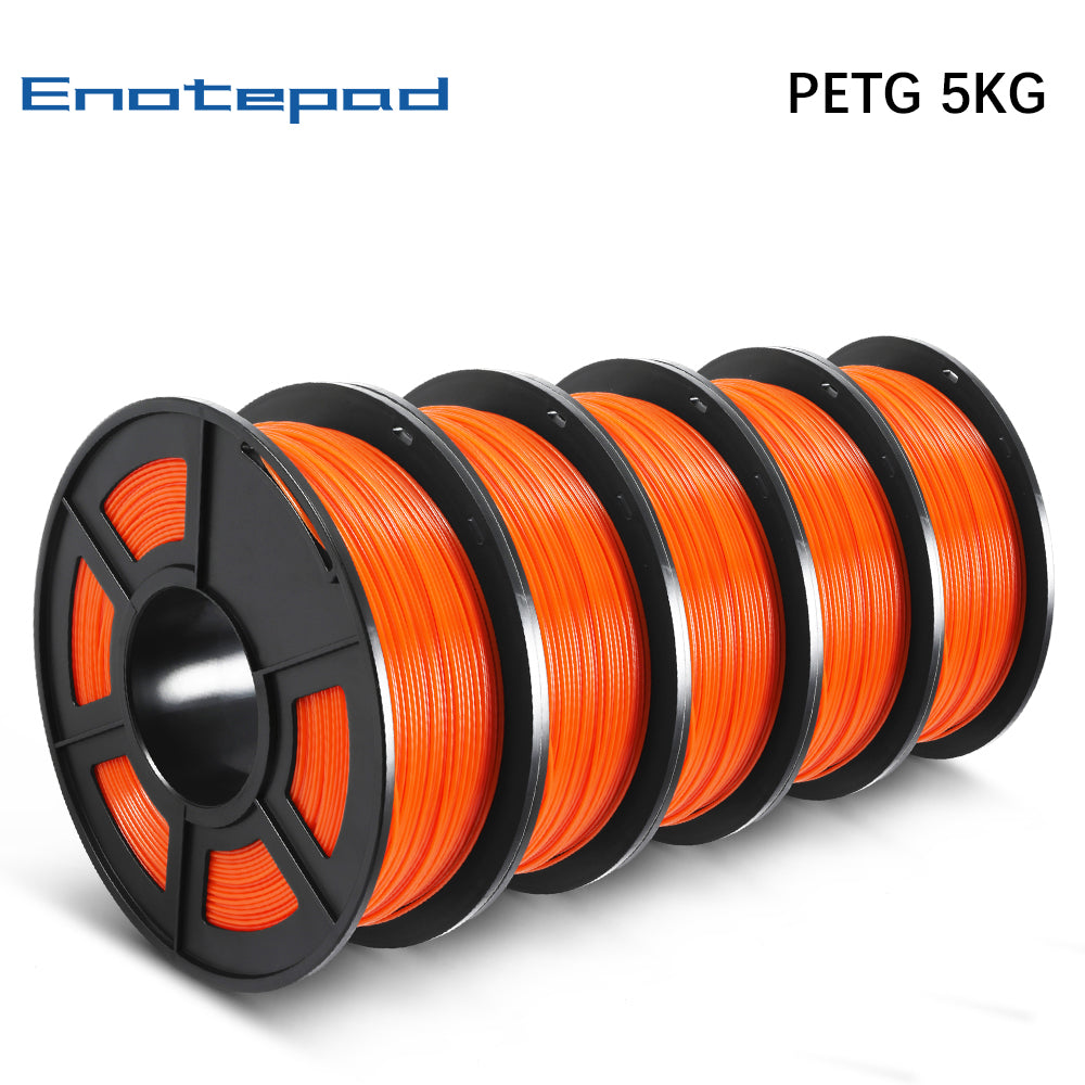5 Rolls of PETG 1.75mm Filament 5kg/11lbs ,Fit Most FDM 3D Printer - Enotepad