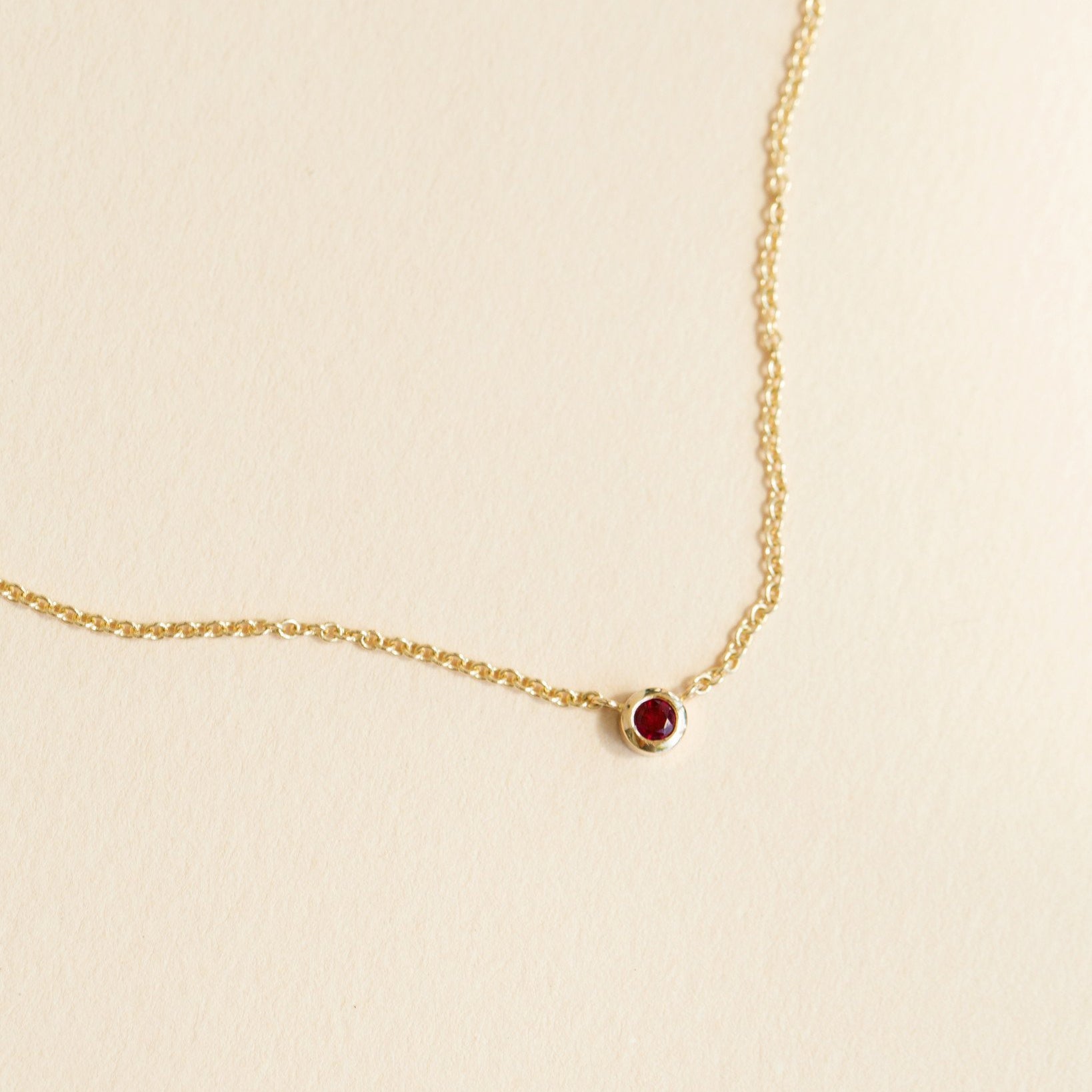 ruby necklace gold chain