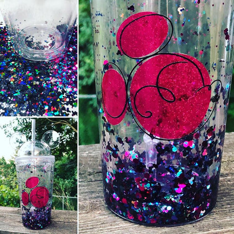 Mouse Head glitter tumbler