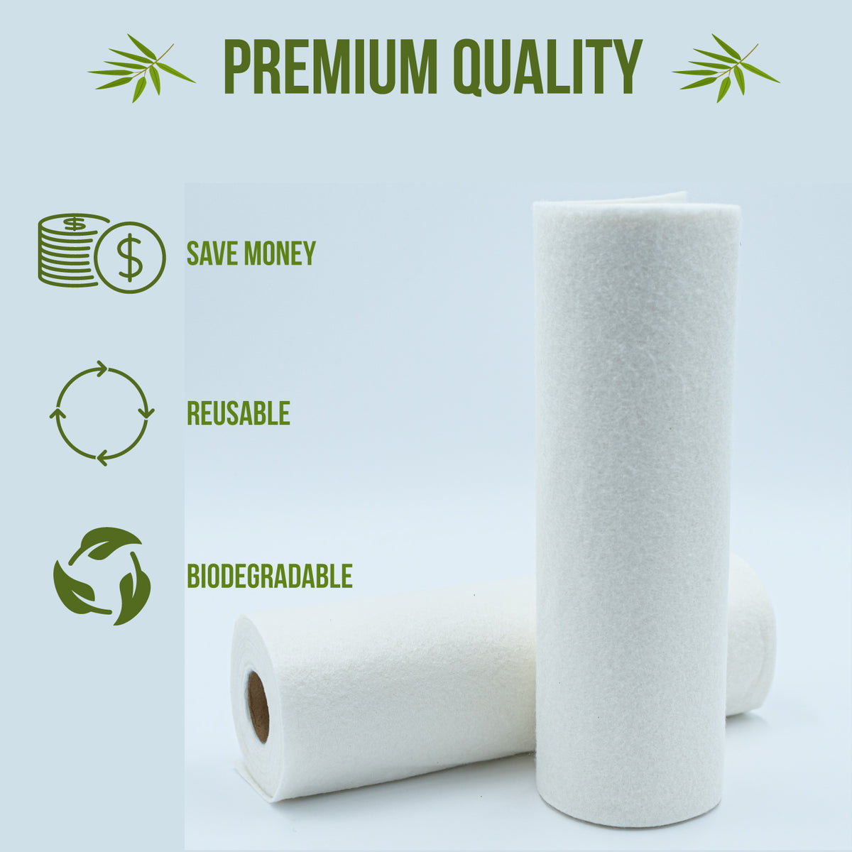 Kitchen Cleaning 2 x Ecoegg Re-Usable Bamboo White Towels Wiping & Dusting 