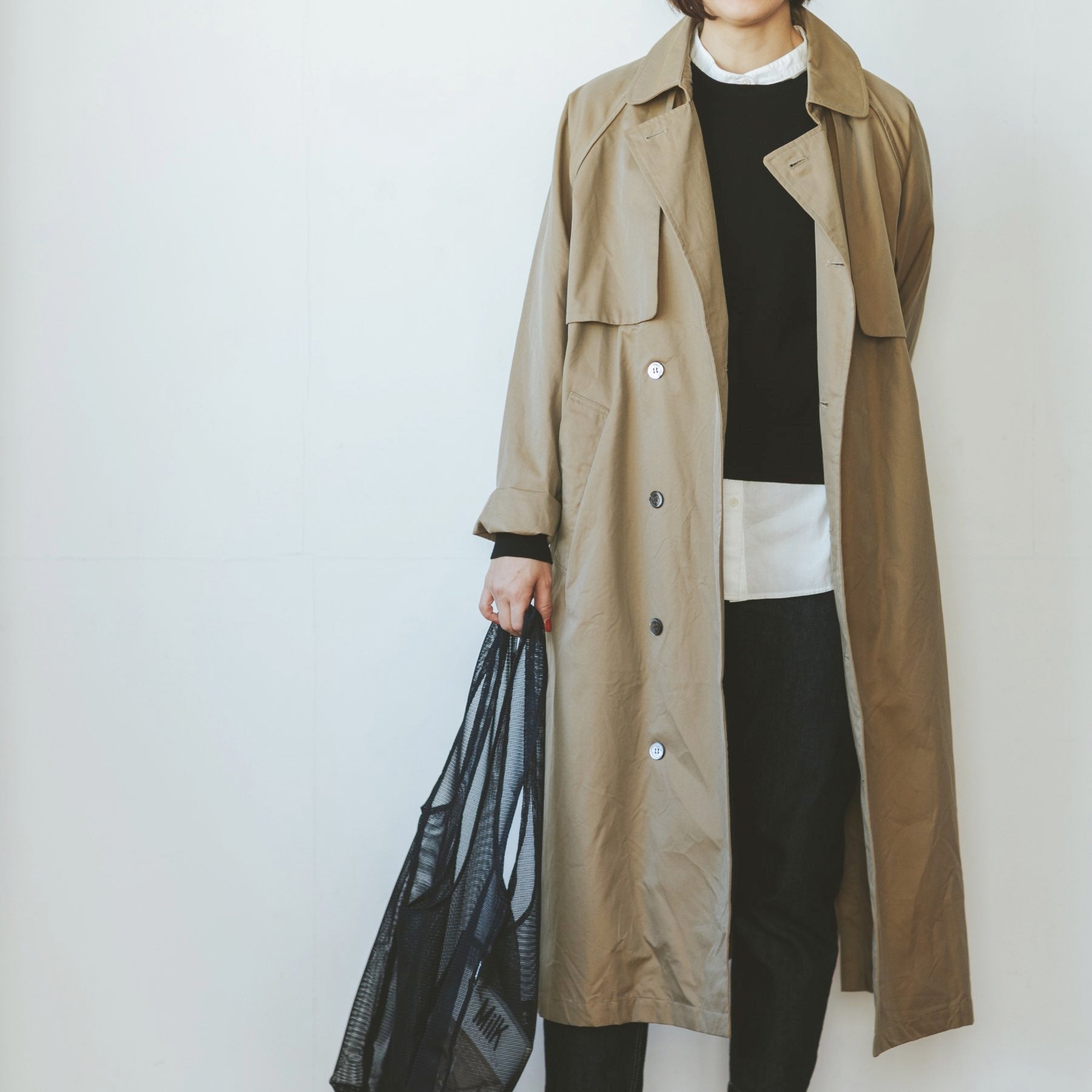 TISSU・HIGH DENSITY EFFORTLESS TRENCH／キャメル – Orné