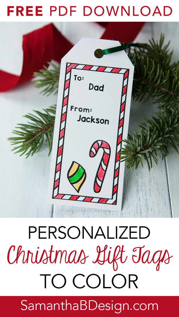 Free Personalized Gift Tags to Color