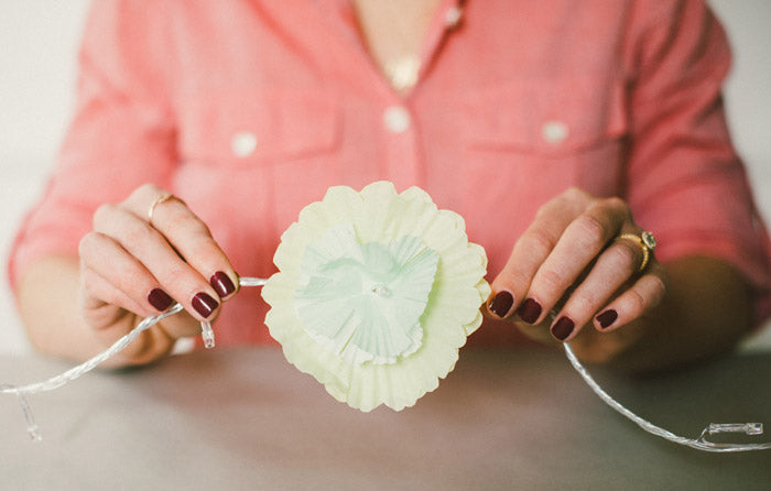 DIY Flower Garland Twinkle Lights