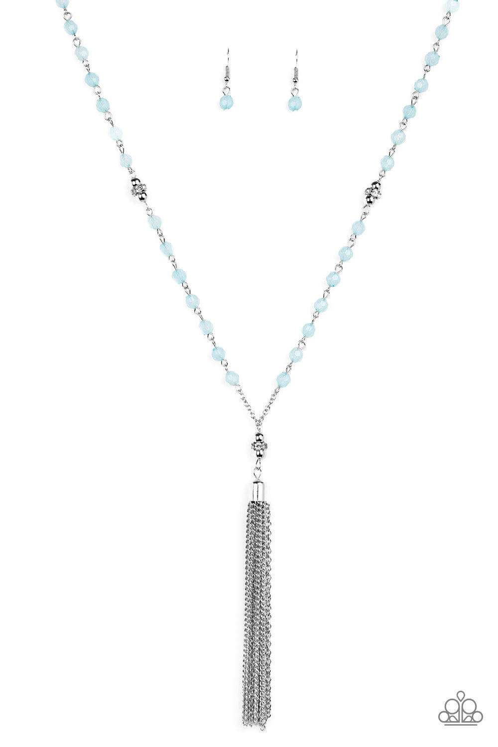 paparazzi blue tassel necklace