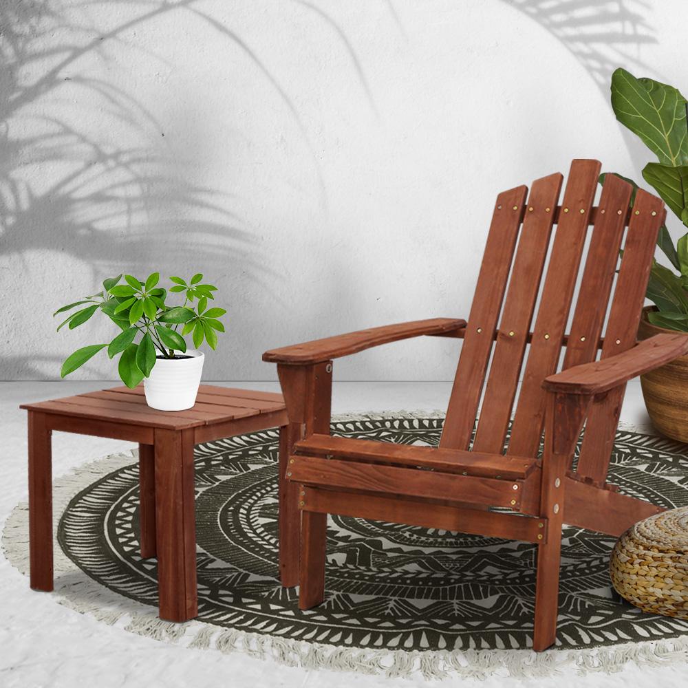 single wooden outdoor chair