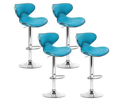 blue faux leather bar stools