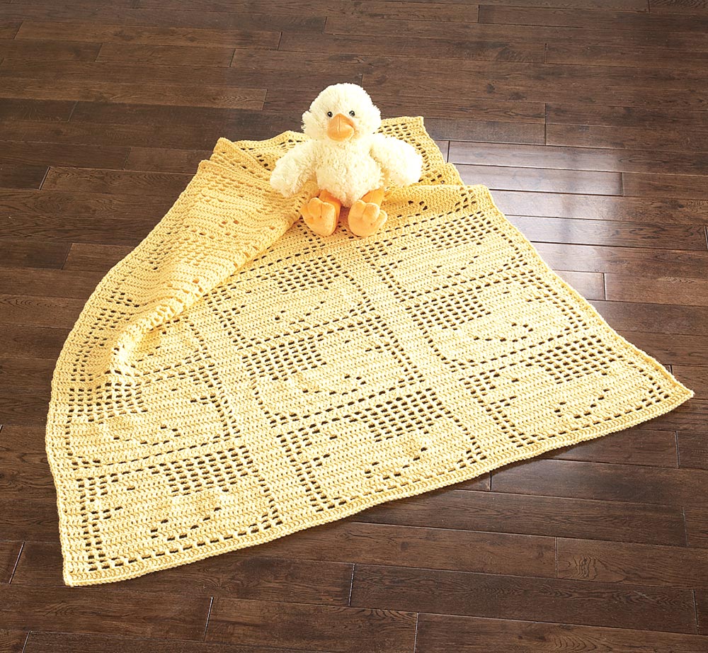 Filet Duckies Crochet Blanket