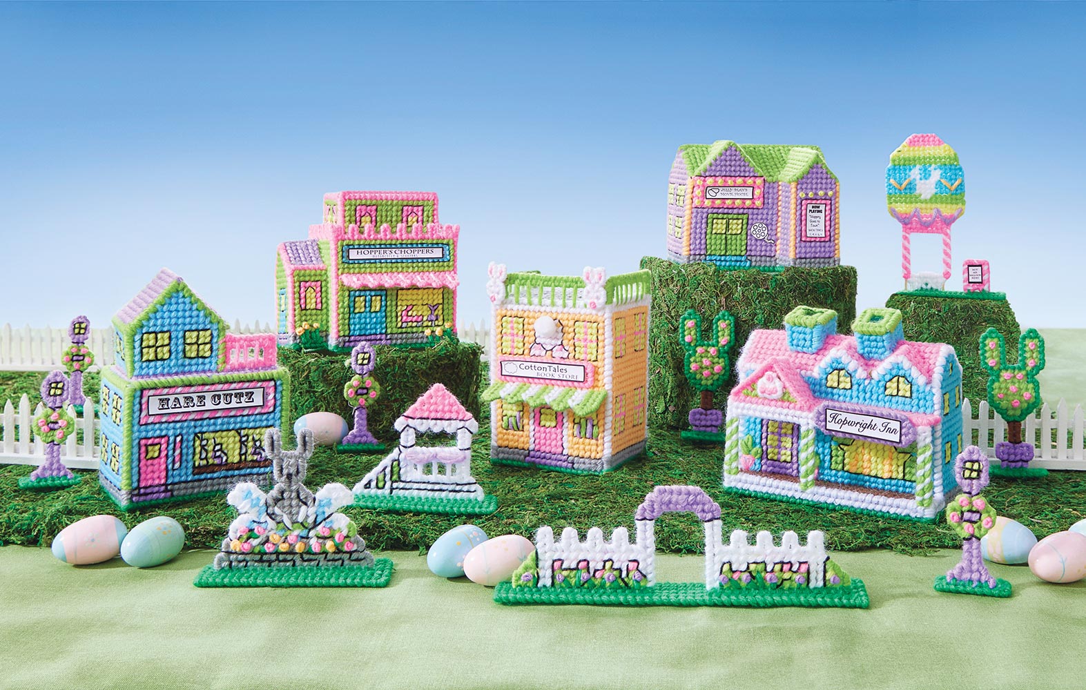 Easter Village Plastic Canvas Kit