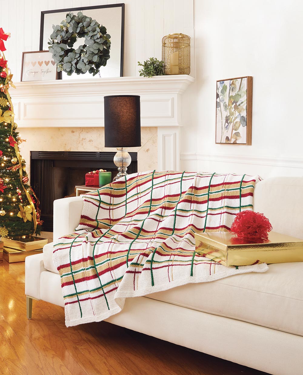 Knit Holiday Plaid Blanket Kit