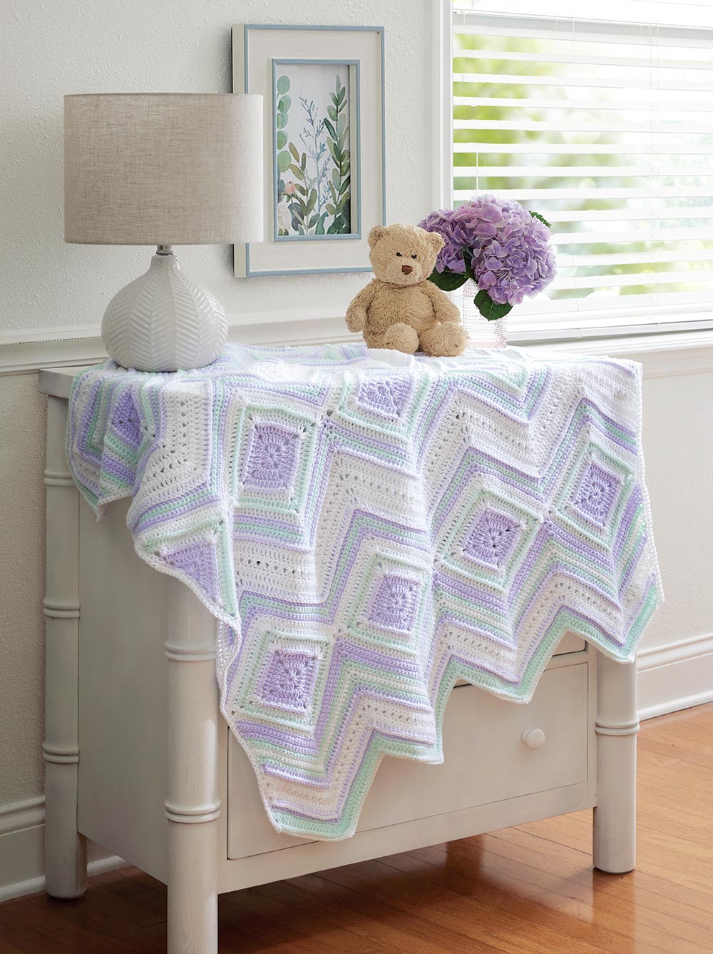 Lavender Garden Baby Blanket Crochet Kit