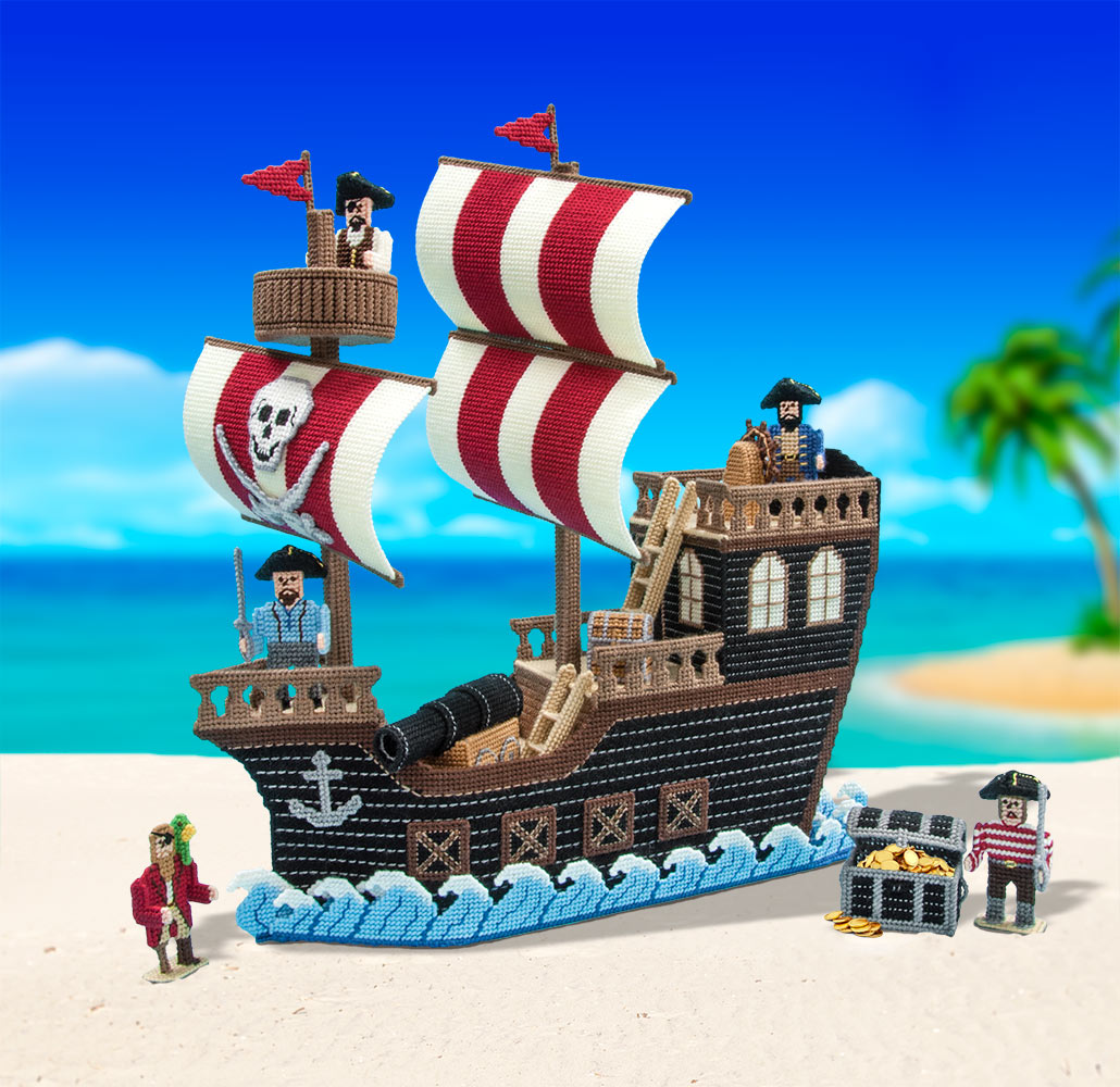 Pirate Ship Plastic Canvas Kit