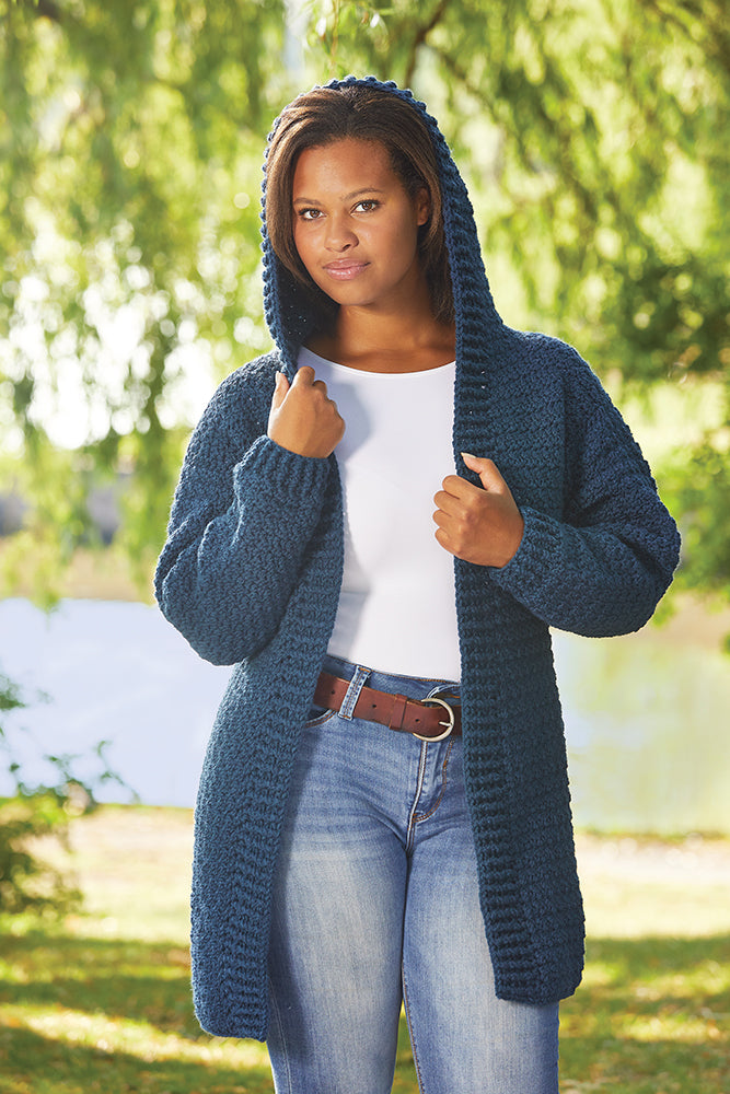 Hooded Crocheted Cardigan 