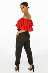 Black Cropped Paper Bag Trouser Pants DressedInLucy