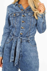 Denim Belted Boiler Suit