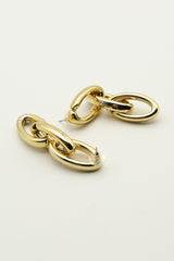 Gold Metal Three Chain Earring