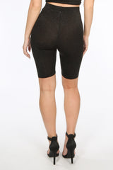 Black Lurex Cycling Shorts