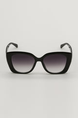 Black Flat Framed Cat Eye Sunglasses