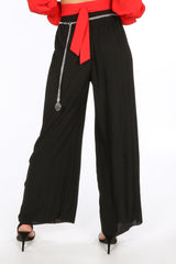 Black Pleated Palazzo Trouser