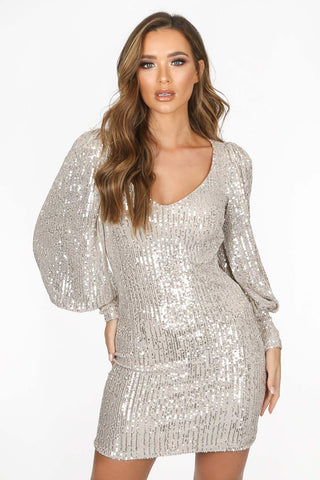 full sleeve glitter dress Big sale ...