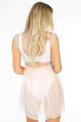 Pink Sheer Tulle Dress Cover-up Dresses DressedInLucy